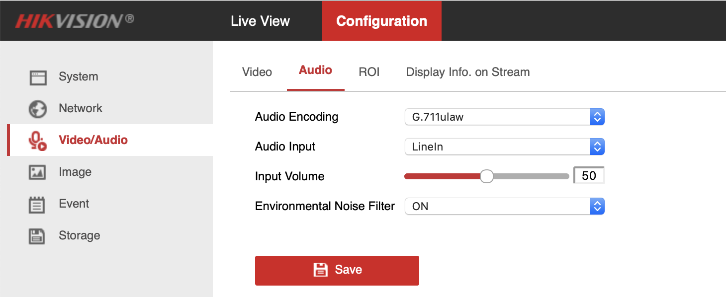 Hikvision audio settings